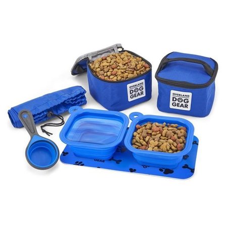 OVERLAND DOG GEAR Overland Dog Gear ODG51 Dine Away Travel Set Bag for Small Dog; Royal Blue ODG51